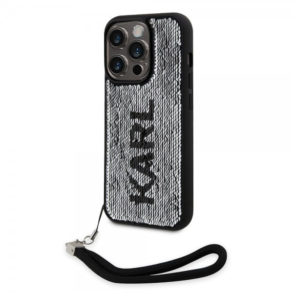Karl Lagerfeld iPhone 15 Pro Deksel Sequin Svart