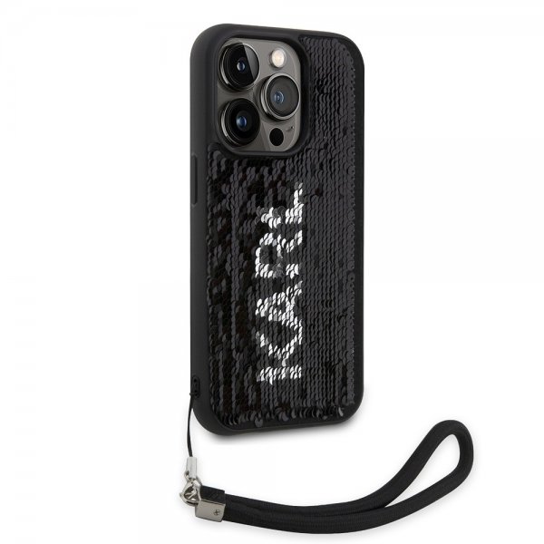 Karl Lagerfeld iPhone 15 Pro Deksel Sequin Svart