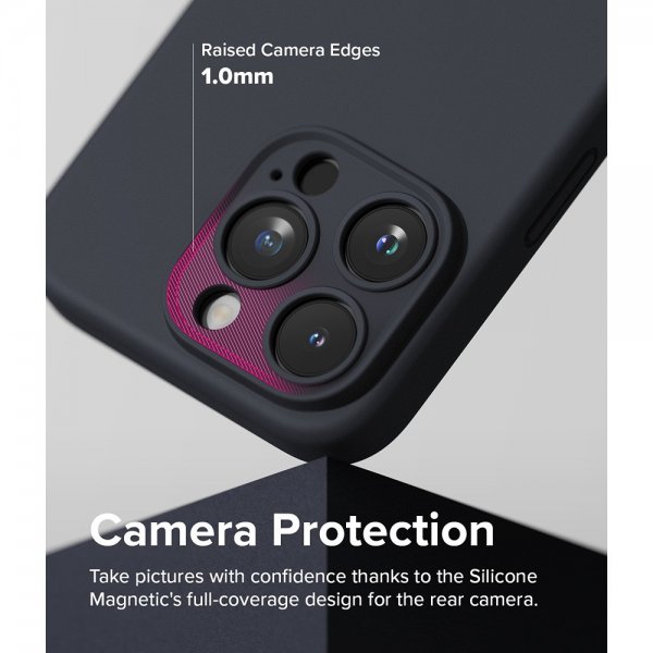 Ringke iPhone 15 Pro Deksel Silicone Magnetic Deep Blue
