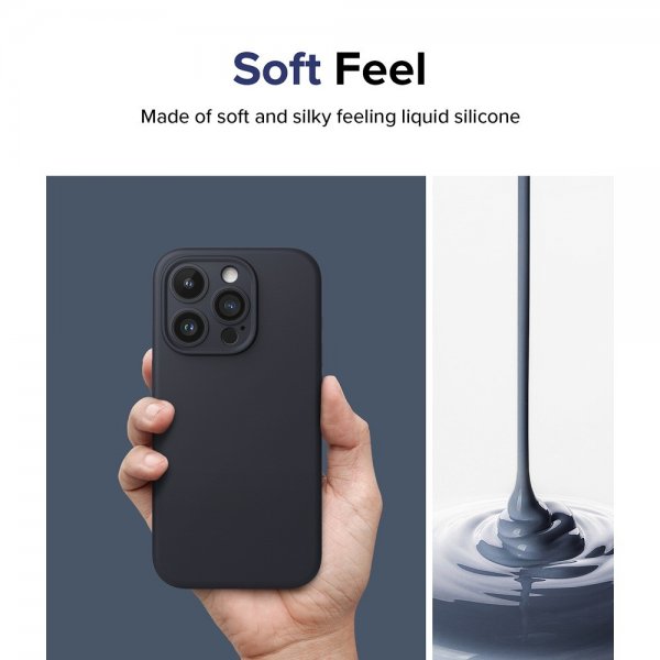 Ringke iPhone 15 Pro Deksel Silicone Magnetic Deep Blue