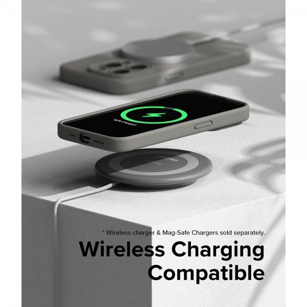 Ringke iPhone 15 Pro Deksel Silicone Magnetic Grå