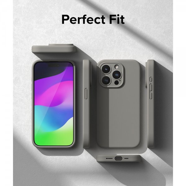 Ringke iPhone 15 Pro Deksel Silicone Magnetic Grå