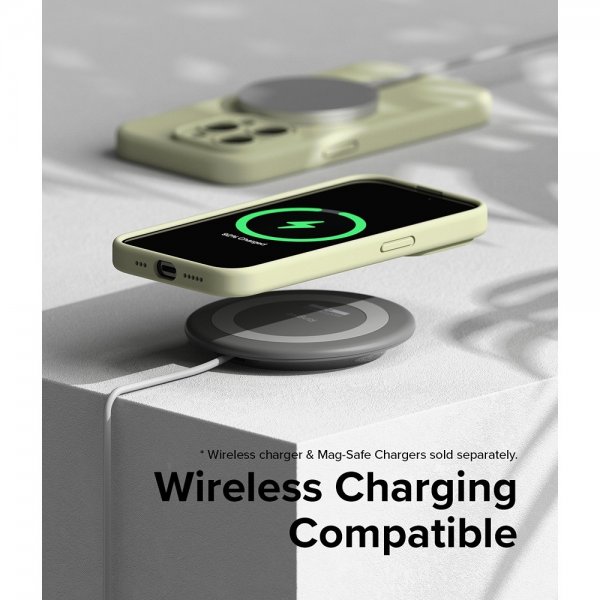 Ringke iPhone 15 Pro Deksel Silicone Magnetic Sunny Lime