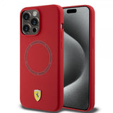 Ferrari iPhone 15 Pro Deksel Silicone MagSafe Rød