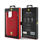 Ferrari iPhone 15 Pro Deksel Silicone MagSafe Rød