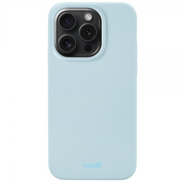 holdit iPhone 15 Pro Deksel Silikon Mineral Blue