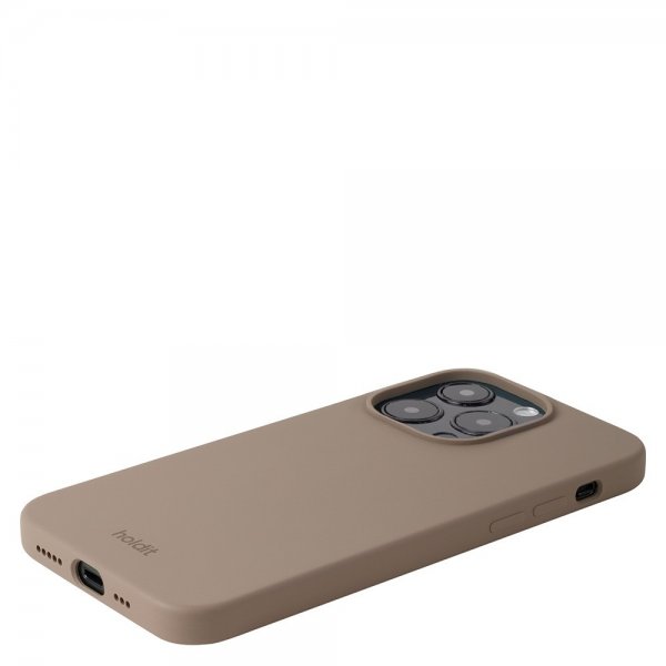 holdit iPhone 15 Pro Deksel Silikon Mocha Brown