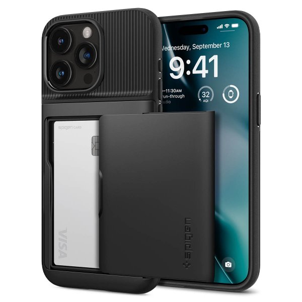 Spigen iPhone 15 Pro Deksel Slim Armor CS Svart