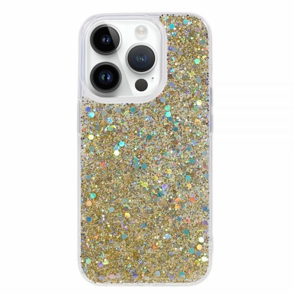 Nordic Covers iPhone 15 Pro Deksel Sparkle Series Citrine Gold
