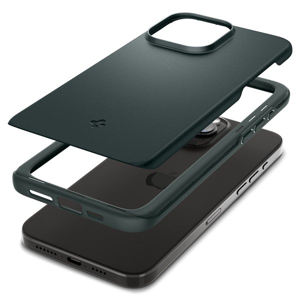 Spigen iPhone 15 Pro Deksel Thin Fit Abyss Green