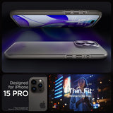 Spigen iPhone 15 Pro Deksel Thin Fit Gunmetal