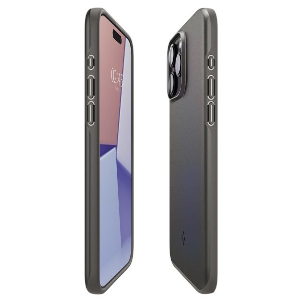 Spigen iPhone 15 Pro Deksel Thin Fit Gunmetal