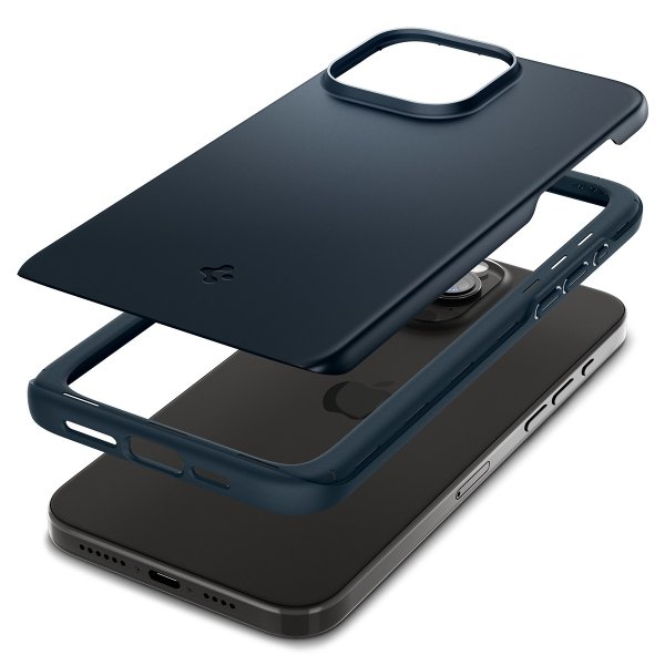 Spigen iPhone 15 Pro Deksel Thin Fit Metal Slate