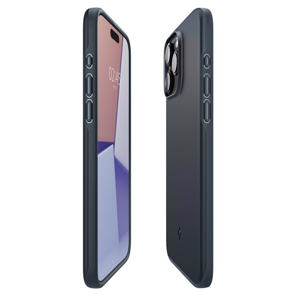 Spigen iPhone 15 Pro Deksel Thin Fit Metal Slate