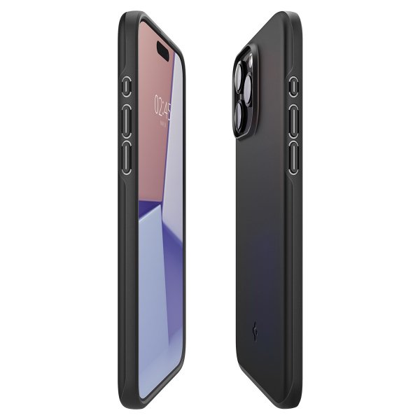 Spigen iPhone 15 Pro Deksel Thin Fit Svart