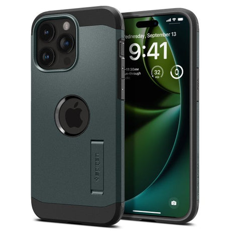 Spigen iPhone 15 Pro Deksel Tough Armor MagFit Abyss Green