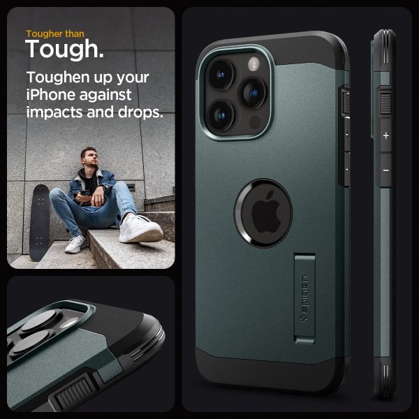 Spigen iPhone 15 Pro Deksel Tough Armor MagFit Abyss Green