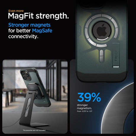 Spigen iPhone 15 Pro Deksel Tough Armor MagFit Abyss Green