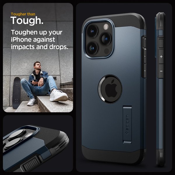 Spigen iPhone 15 Pro Deksel Tough Armor MagFit Metal Slate