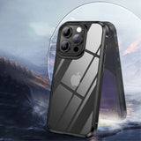 Ipaky iPhone 15 Pro Deksel Gjennomsiktig Bakside Blå