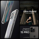 Spigen iPhone 15 Pro Deksel Ultra Hybrid Crystal Clear