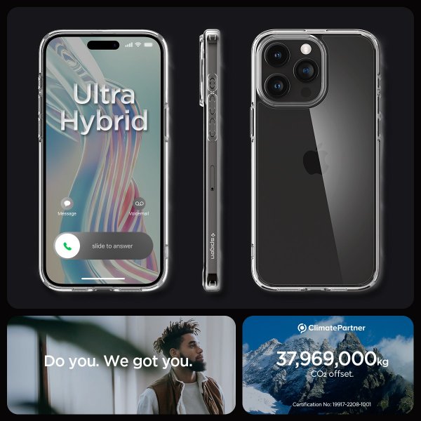 Spigen iPhone 15 Pro Deksel Ultra Hybrid Crystal Clear