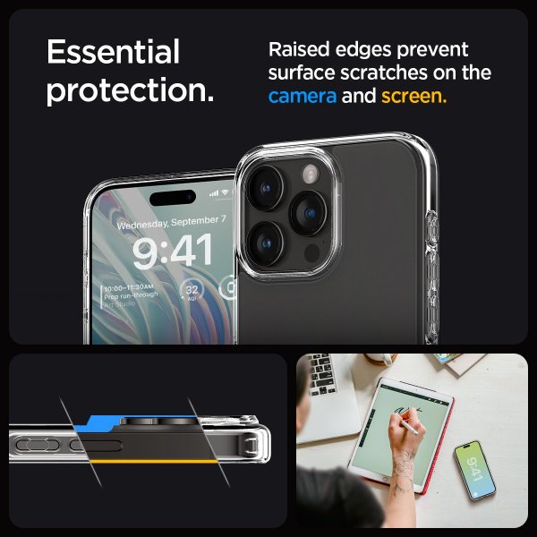 Spigen iPhone 15 Pro Deksel Ultra Hybrid Frost Clear