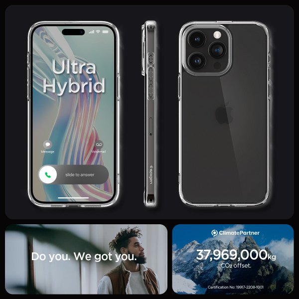 Spigen iPhone 15 Pro Deksel Ultra Hybrid Frost Clear