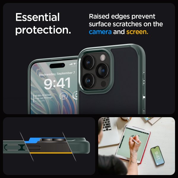 Spigen iPhone 15 Pro Deksel Ultra Hybrid Frost Green