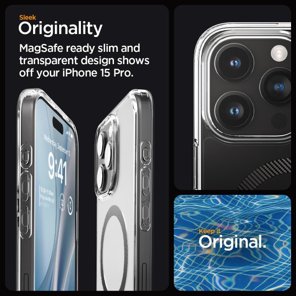 Spigen iPhone 15 Pro Deksel Ultra Hybrid MagFit Carbon Fiber
