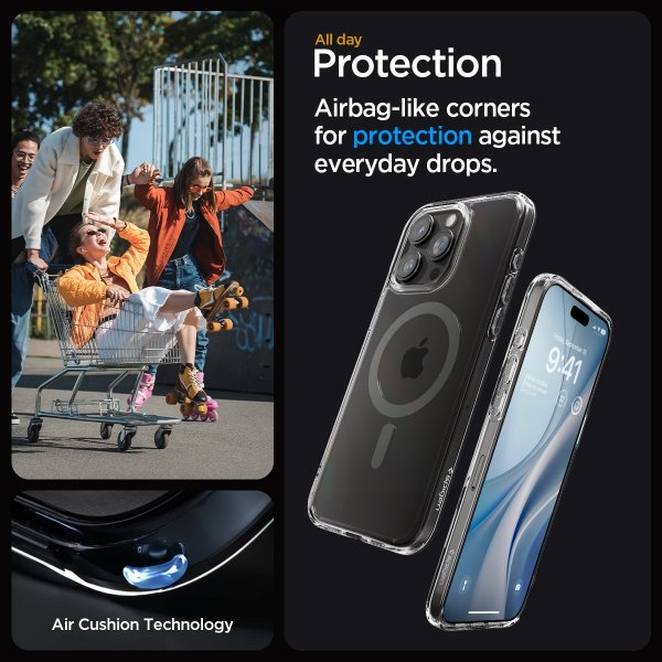 Spigen iPhone 15 Pro Deksel Ultra Hybrid MagFit Graphite