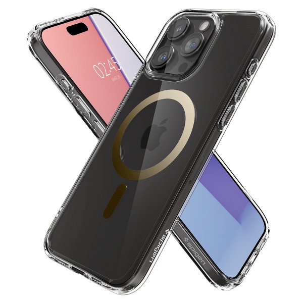 Spigen iPhone 15 Pro Deksel Ultra Hybrid MagFit Gull