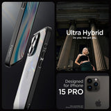 Spigen iPhone 15 Pro Deksel Ultra Hybrid Matte Matte Black