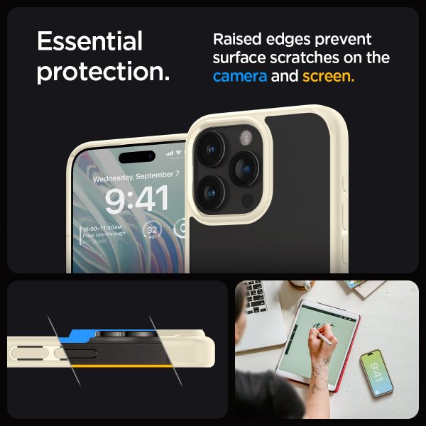 Spigen iPhone 15 Pro Deksel Ultra Hybrid Mute Beige