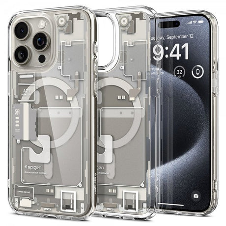Spigen iPhone 15 Pro Deksel Ultra Hybrid Zero One MagFit Natural Titanium