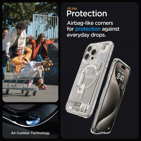 Spigen iPhone 15 Pro Deksel Ultra Hybrid Zero One MagFit Natural Titanium