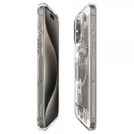 Spigen iPhone 15 Pro Deksel Ultra Hybrid Zero One MagFit Natural Titanium