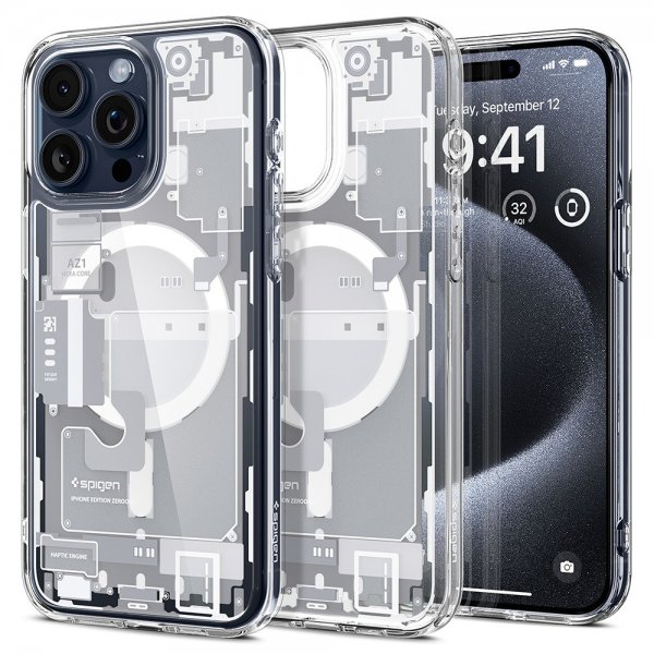 Spigen iPhone 15 Pro Deksel Ultra Hybrid Zero One MagFit Hvit