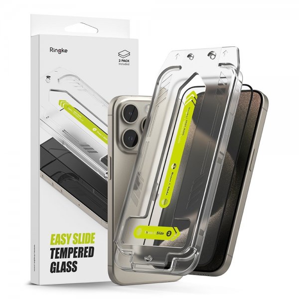 Ringke iPhone 15 Pro Skjermbeskytter Easy Slide 2-pakning