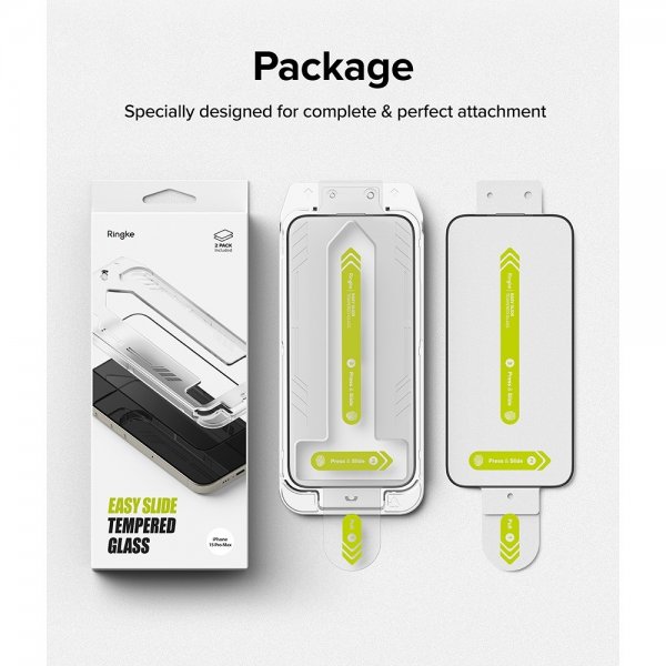 Ringke iPhone 15 Pro Skjermbeskytter Easy Slide 2-pakning