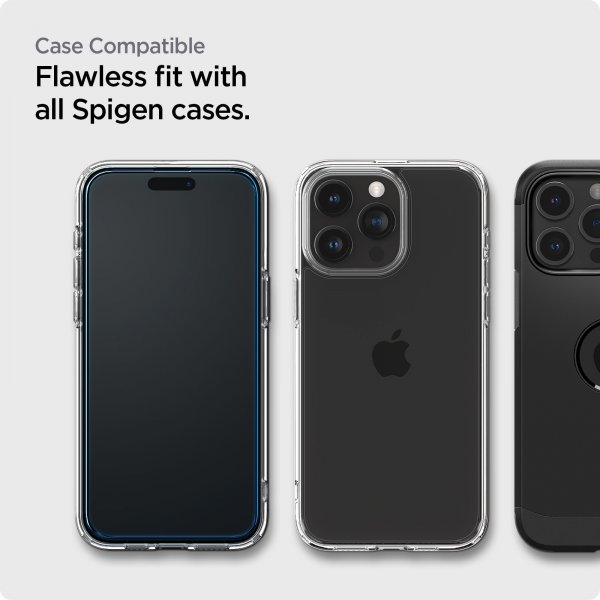 Spigen iPhone 15 Pro Skjermbeskytter GLAS.tR ALIGNmaster 2-pakning