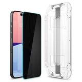 Spigen iPhone 15 Pro Skjermbeskytter GLAS.tR EZ Fit Privacy 2-pakning
