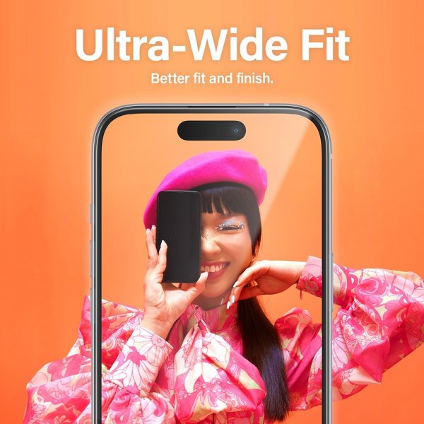 PanzerGlass iPhone 15 Pro Skjermbeskytter Ultra-Wide Fit EasyAligner