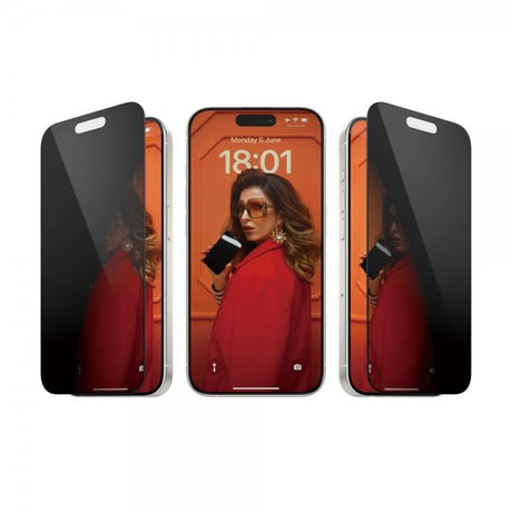 PanzerGlass iPhone 15 Pro Skjermbeskytter Ultra-Wide Fit Privacy EasyAligner