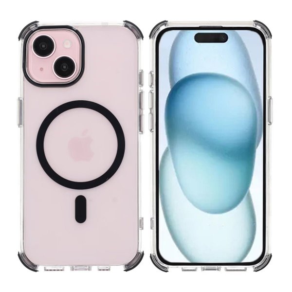 Rvelon iPhone 15 Deksel Forsterkede hjørner Svart