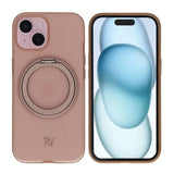 Rvelon iPhone 15 Deksel Roterbart Stativ Brun