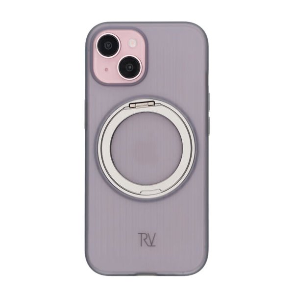 Rvelon iPhone 15 Deksel Roterbart Stativ Grå