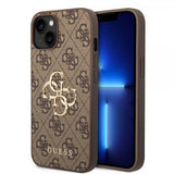 Guess iPhone 15 Deksel 4G Logo Brun
