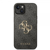 Guess iPhone 15 Deksel 4G Logo Grå
