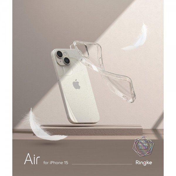 Ringke iPhone 15 Deksel Air Glitter Clear